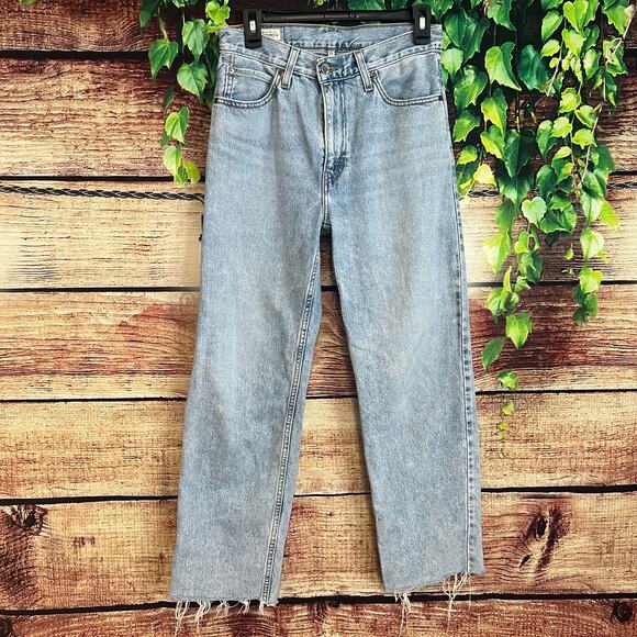 Levi's Premium Crossover Straight Leg Jeans Womens 26/2 27/4 Raw Edge Hem - Picture 1 of 8